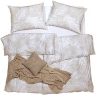 SCANquilt povlečení KLASIK DESIGN palm leaves bílobéžová 140 × 200/70 × 90 cm - Bed Linen