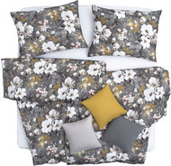 SCANquilt bed linen SATÉN DESIGN glamour grey-yellow 140 × 200/70 × 90 cm - Bed Linen