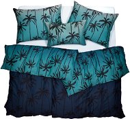 Obliečky SCANquilt obliečky SATÉN DESIGN night palms modré 140 × 200/70 × 90 cm - Povlečení