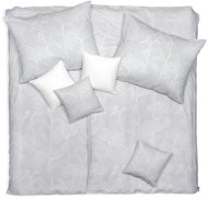 SCANquilt bed linen KLASIK florela grey and white 140 × 200/70 × 90 cm - Bed Linen