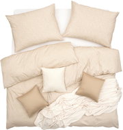 SCANquilt bed linen KLASIK twigs beige 140 × 200/70 × 90 cm - Bed Linen