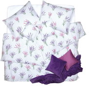SCANquilt bed linen SATIN PLUS lavender white-violet 140 × 220/70 × 90 cm - Bed Linen
