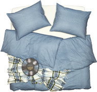 SCANquilt bed linen KLASIK cube blue 140 × 220/70 × 90 cm - Bed Linen