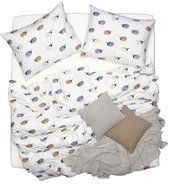 SCANquilt bed linen FLANEL sheep cream 140 × 200/70 × 90 cm - Bed Linen