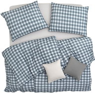 SCANquilt bed linen JERSEY cube melange blue-grey 140 × 200/70 × 90 cm - Bed Linen