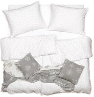 SCANquilt bedding JERSEY flakes white-grey 140 × 200/70 × 90 cm - Bed Linen