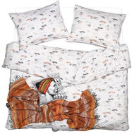 SCANquilt bedding ART JERSEY africa cream black 140 × 220/70 × 90 cm - Bed Linen