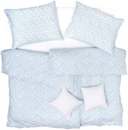 SCANquilt bedding KREP flowers white and blue 140 × 200/70 × 90 cm - Bed Linen