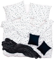 SCANquilt bedding KREP stars white and blue 140 × 200/70 × 90 cm - Bed Linen