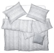 SCANquilt bed linen KREP stripes grey 140 × 220/70 × 90 cm - Bed Linen