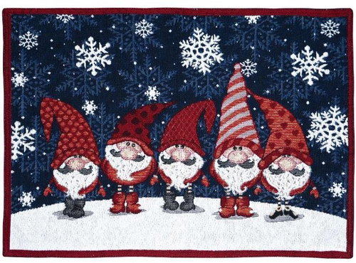 Scanquilt Placemats Motif elves with moustaches red and white - Placemat - Main image