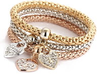 Silver Star Divine Light Ladies Bracelets Hearts, gold 3 pcs - Bracelet