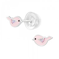 4SILVER Premium pink bird, pendant, silicone (Ag 925/1000, 0,1 g) - Earrings