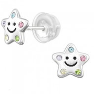 4SILVER Star Smile premium (Ag 925/1000, 0,1 g) - Earrings