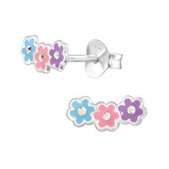 4SILVER Rhinestone flowers, pendant (Ag 925/1000, 0,1 g) - Earrings