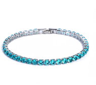 Silver Star Moonstone ladies bracelet, light blue, alloy, zircon, 19 cm - Bracelet