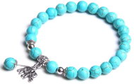 Silver Star Jadestone ladies bracelet, Syn. Turquoise, 21 cm - Bracelet