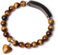 Silver Star Onyxwood ladies bracelet, brown, Tiger Eye - Bracelet