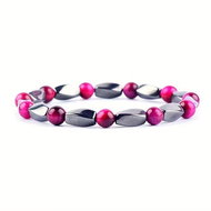 Silver Star Emeraldmist ladies bracelet, Hematite Rose Agate - Bracelet