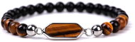 Silver Star Rubyfall ladies bracelet, Black Onyx Tiger Eye, 23 cm - Bracelet