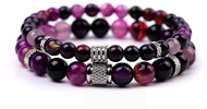 Silver Star Coralstone ladies bracelet, Purple Agate, set of 2 - Bracelet