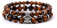 Silver Star Marblewood ladies bracelet, brown, Tiger Eye, set of 2, 23 cm - Bracelet