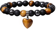 Silver Star Sunfire ladies bracelet, black, Tiger Eye Hematite, 23 cm - Bracelet