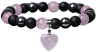 Silver Star Willowmist ladies bracelet, black, Hematite Rose Quartz, 21 cm - Bracelet