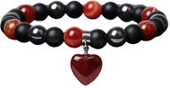 Silver Star Copperleaf ladies bracelet, black, Hematite Carnelian, 21 cm - Bracelet