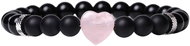 Silver Star Ebonwood ladies bracelet, black, Rose Quartz, 23 cm - Bracelet