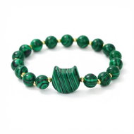 Silver Star Shadowpine ladies bracelet, green, Syn. Malachite, 23 cm - Bracelet