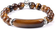 Silver Star Velvet bracelet, brown, Tiger Eye - Bracelet