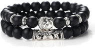 Silver Star Crystalwind ladies bracelet, black, Buddha, set of 2 - Bracelet