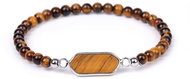 Silver Star Moonfire ladies bracelet, brown, Tiger Eye, 23 cm - Bracelet