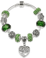 Silver Star Galaxy ladies bracelet, green, tree of life, 20 cm - Bracelet
