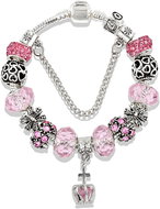 Silver Star Meridian ladies bracelet, pink, crown - Bracelet
