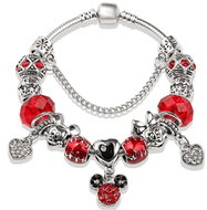 Silver Star Borealis ladies bracelet, red - Bracelet