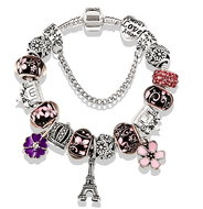 Silver Star Blizzard ladies bracelet, purple, Eiffel Tower - Bracelet