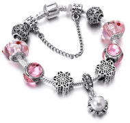 Silver Star Hailstone ladies bracelet, pink, pearl, 18 cm - Bracelet