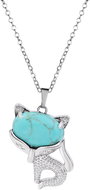 Silver Star Springwood ladies necklace, cat, Syn. Turquoise, 45 cm - Chain Necklace