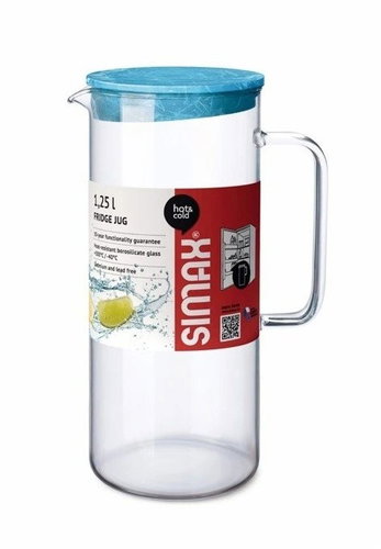 SIMAX 1.25L Turquoise FRIDGE Jug with Lid 2542/MT - Pitcher - Main image