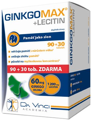 GinkgoMAX + Lecithin Da Vinci Academia  90 Capsules + 30 Free - Ginkgo Biloba - Main image