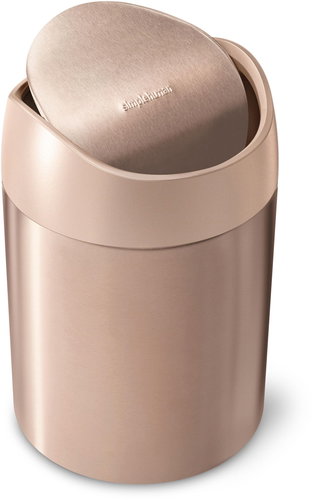 Simplehuman Mini waste basket 1,5 l, Rose Gold Stainless steel, CW2085 - Rubbish Bin - Main image