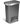 45 l, Pedal, Rectangular, Gray Plastic / Stainless Steel