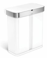 Simplehuman bezdotykový koš s hlasovým ovládáním, tříděný odpad, 58 l, bílá ocel - Contactless Waste Bin