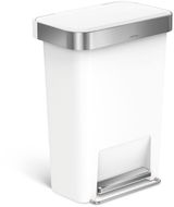 Simplehuman 45 l, pedálový, obdélníkový, bílý plast / nerez - Odpadkový koš