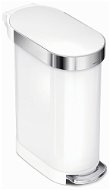 Simplehuman Slim Pedal Bin 45l, oval, white stainless steel - Rubbish Bin