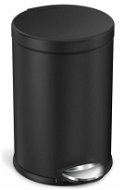 Simplehuman pedálový odpadkový koš – 4,5 l, kulatý, matná černá ocel - Odpadkový koš