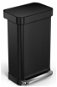 Simplehuman pedálový odpadkový koš  – 45 l, matná černá ocel, kapsa na sáčky - Odpadkový koš