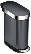 Simplehuman Slim Pedal Bin 45l, oval, black stainless steel - Rubbish Bin